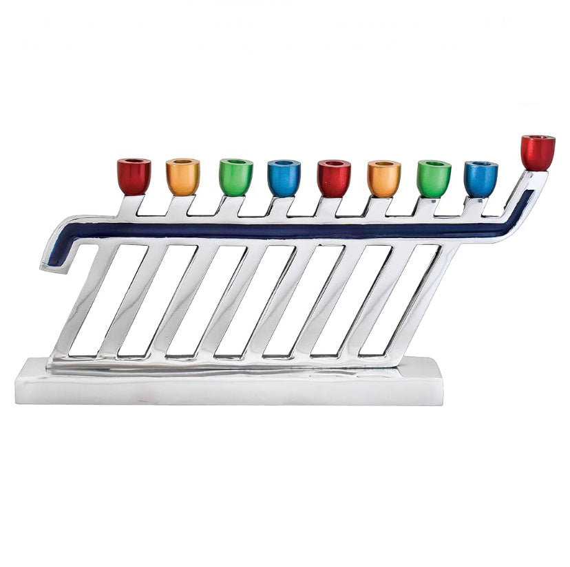 Silverstone Multicolored Menorah - SALE - No Returns