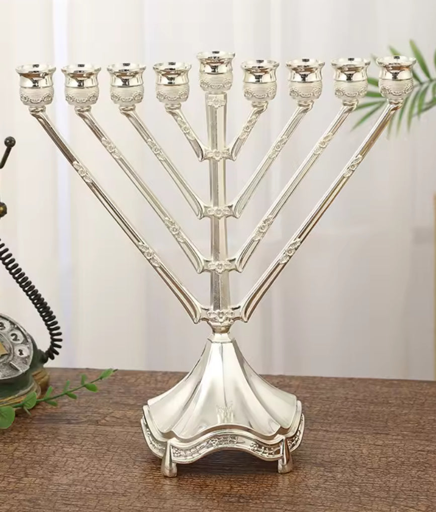 Elegant Silver Menorah