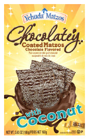 Chocolate Coated Matzah with coconut