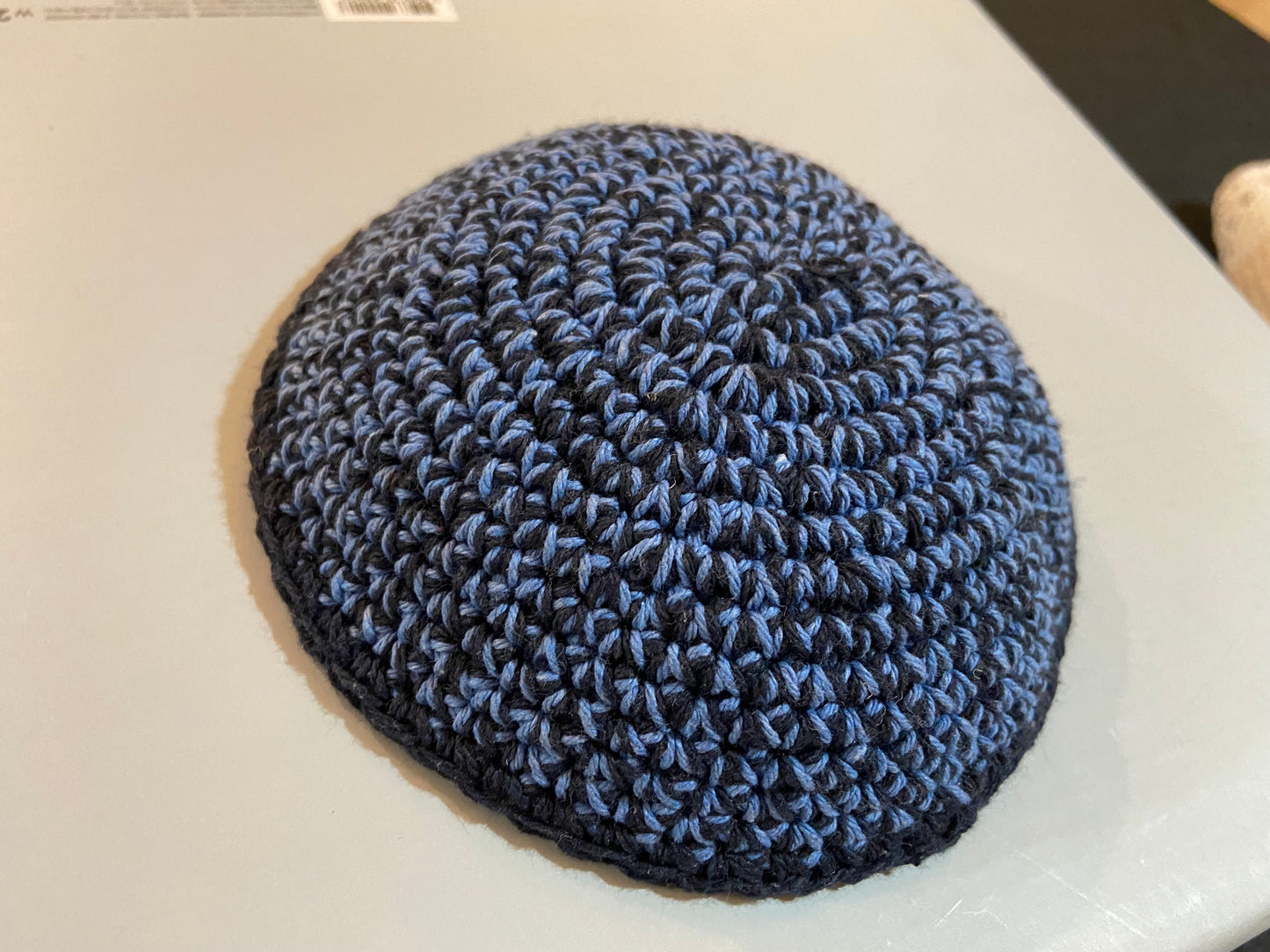 Handmade Knitted Kippa Yarmulka - dark colors