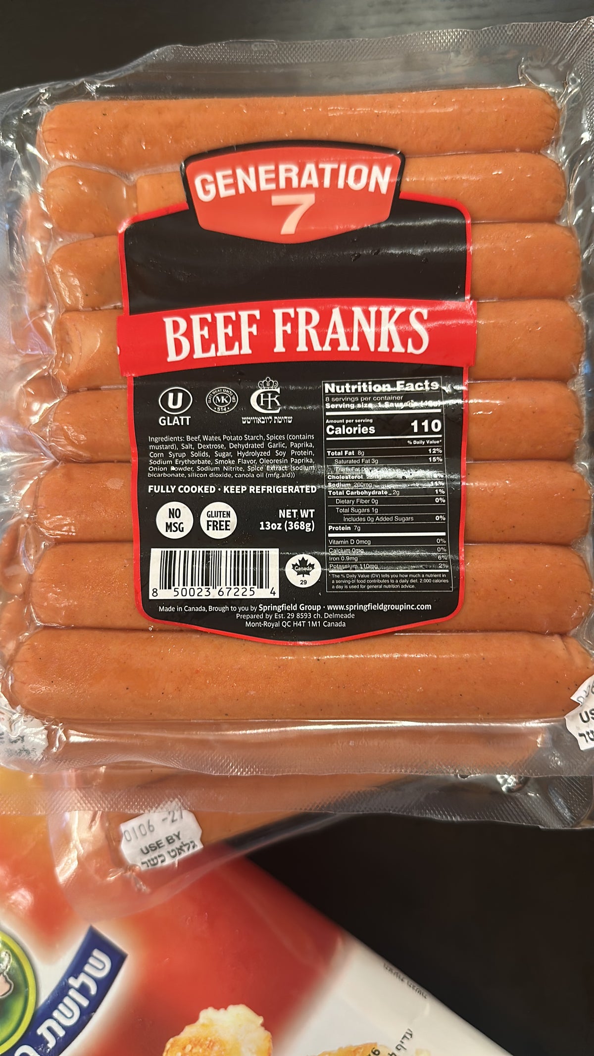 Beef franks 8ct