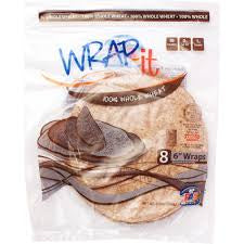 6” Whole wheat wraps x 8