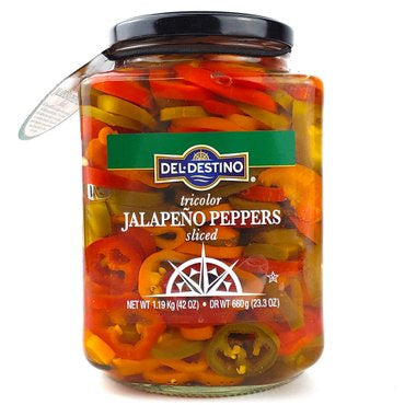 Tricolor Jalapeno Peppers Sliced