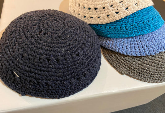 Handmade Knitted Kippa Yarmulka - solid colors